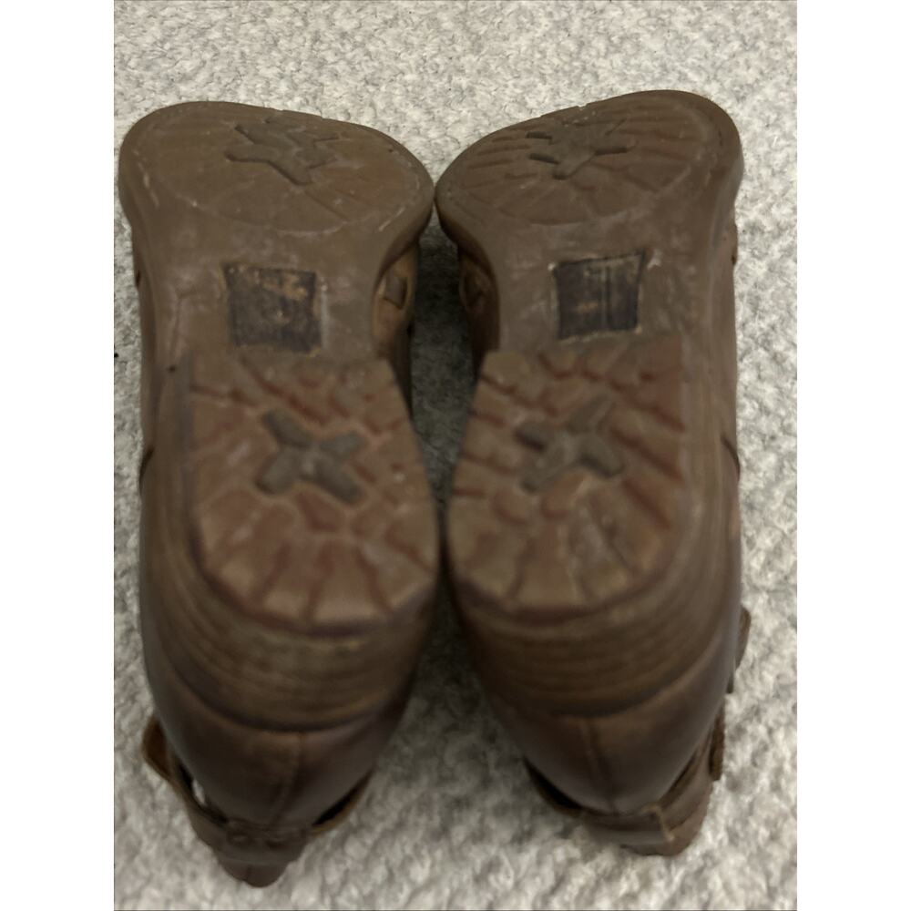 Born Womens Viveka Shoes Size 10M Brown Leather Woven Vamp Cutout Buckle Booties - Picture 10 of 12